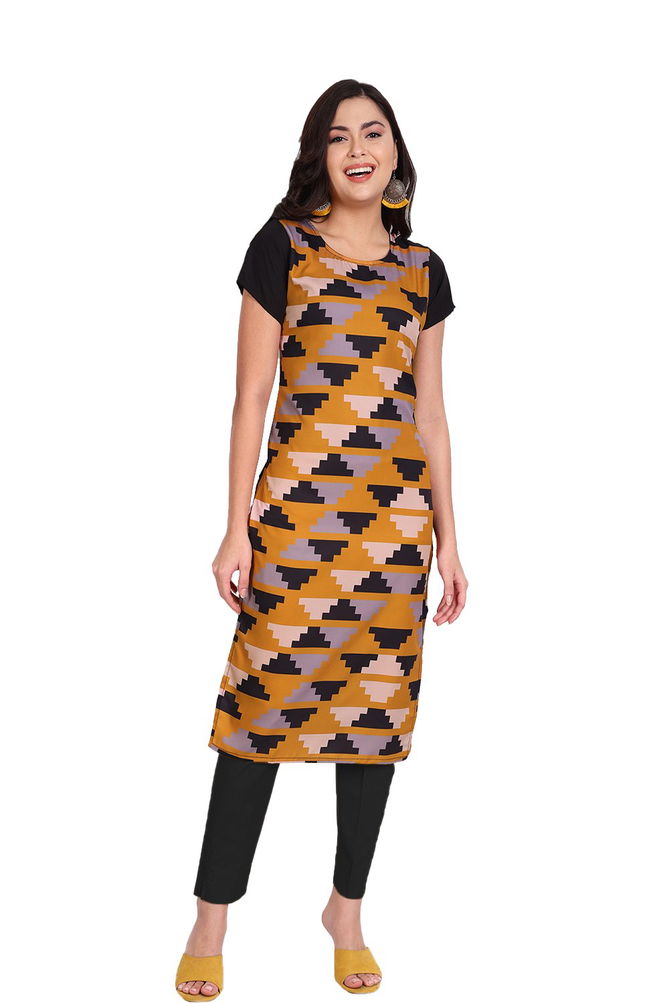 Crape Kurti 1 Regular Wear Crape Wholesale Printed Kurtis
